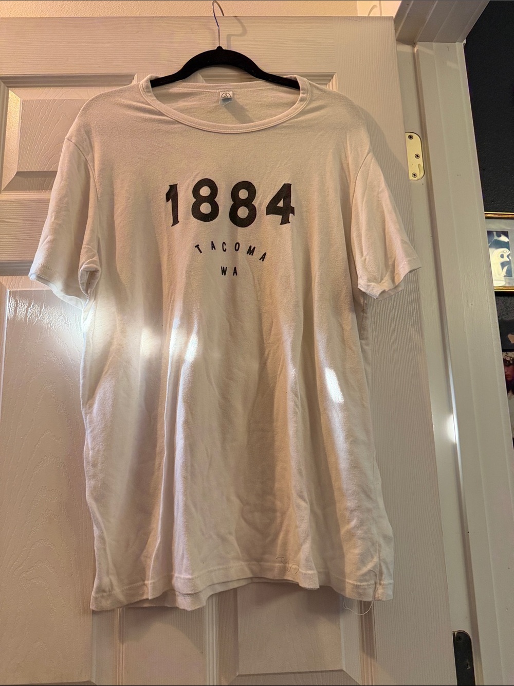 White '1884 Tacoma WA' Graphic T-Shirt